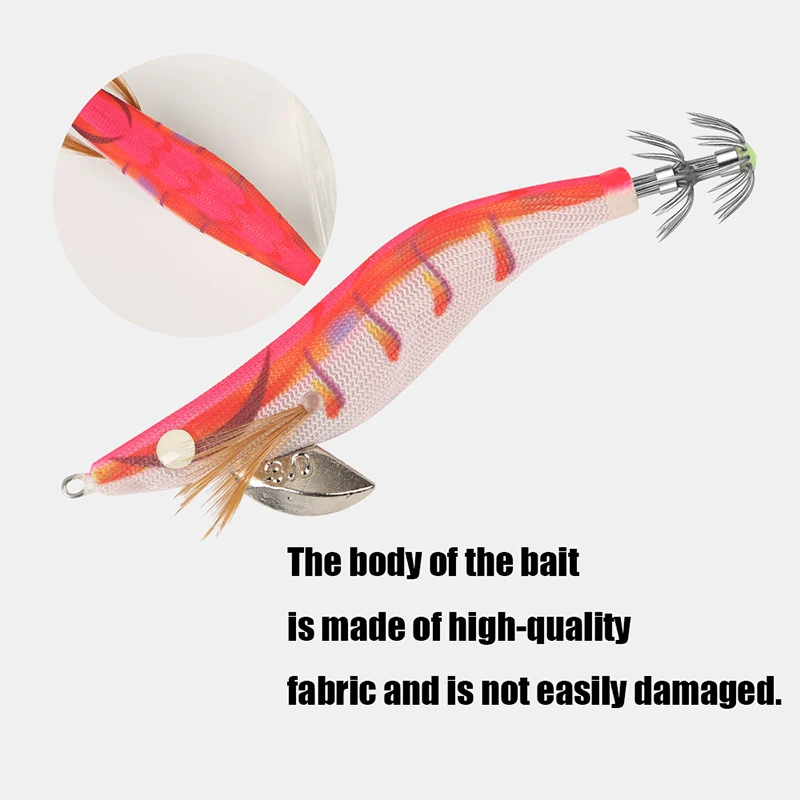 FSDZSO-Cebo de calamar 2,5 #3,0 #3,5 #, anzuelo de calamar, señuelos de camarón de madera, cebo de sepia realista, cebo de pulpo de silicona - imagen 4