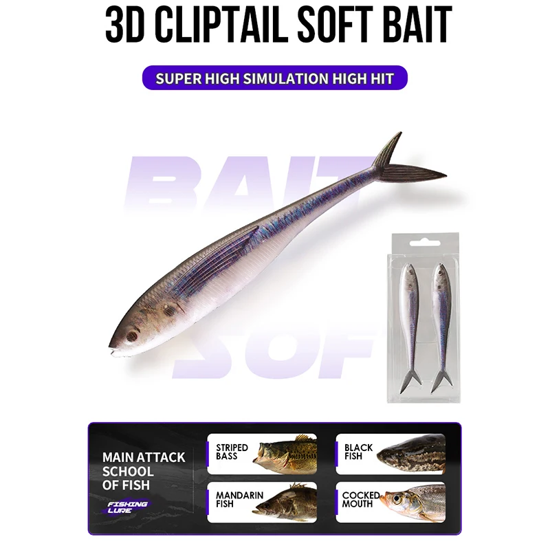 Señuelo de plástico suave para pesca de lubina, cebo 3D de 11g y 12,5 cm para curricán, atún, caballa, agua de mar, novedad de 2023 - imagen 5