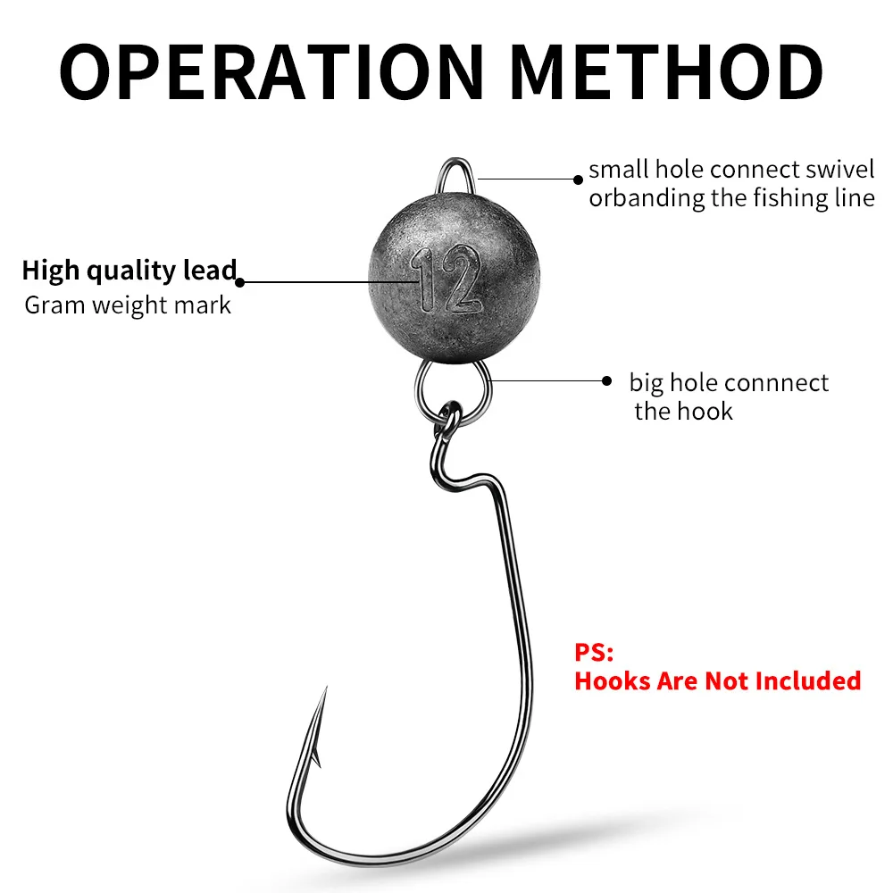 Plomo de plomo de alta densidad para anzuelos de manivela, superficie lisa, aplicación multiescena, Ideal para equipos de pesca, 10 Uds. - imagen 4