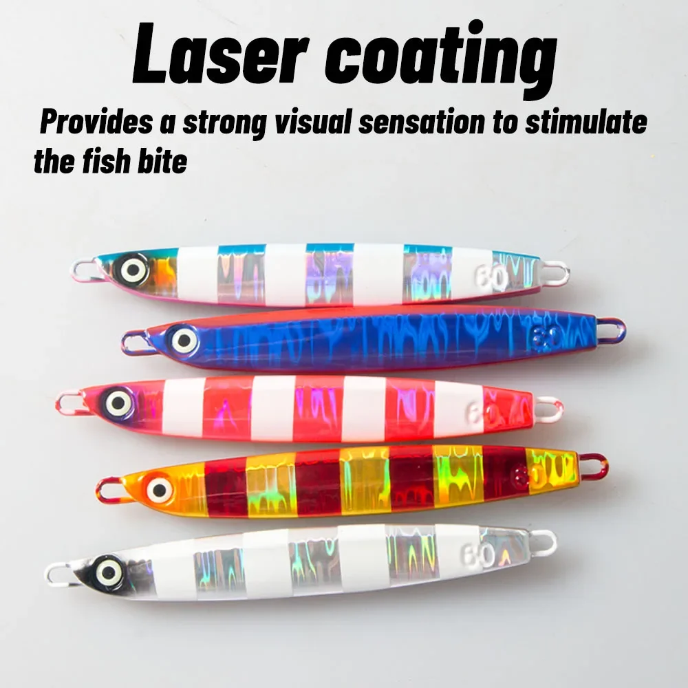 Cuchara de Jigging de Metal de hundimiento rápido, 60g-200g, impresión 3D, cebo Artificial láser, plantilla de pesca en barco, señuelos de pesca de peces súper duros - imagen 3