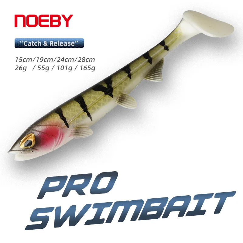 Noeby-señuelo blando para pesca de Lucio, 15cm, 26g, 19cm, 55g, 24cm, 101g, 28cm, 165g, hundimiento, Pro Swimbait, silicona, gran juego, cebo blando de pesca - imagen 2