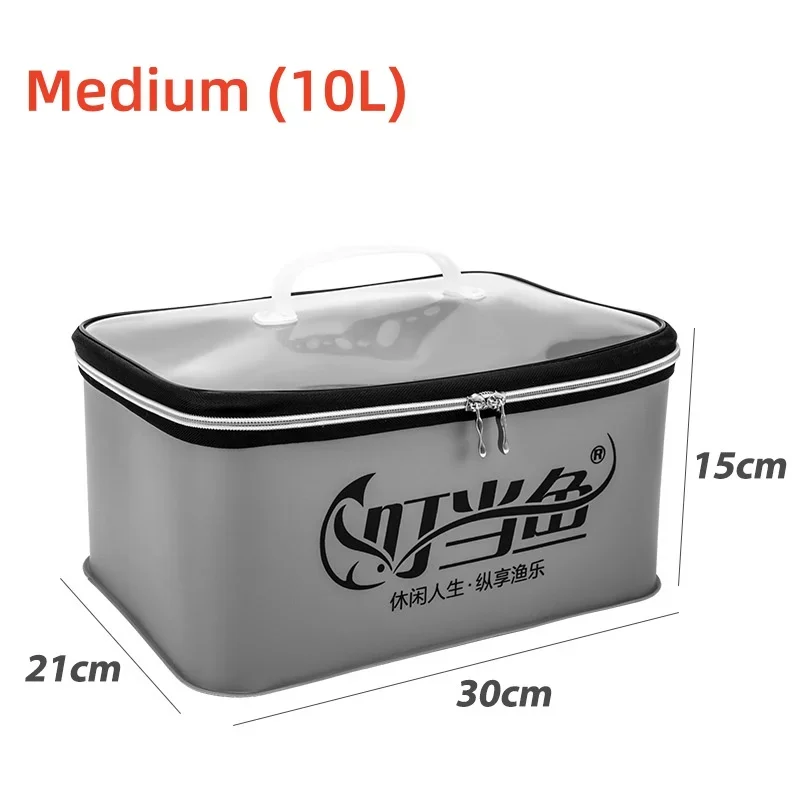 Caja de bolsa de pesca EVA multifunción, cubo plegable para peces vivos, 4L, 6L, 10l, 14l, contenedor de agua, herramientas de aparejos de pesca, estuche de almacenamiento - imagen 4