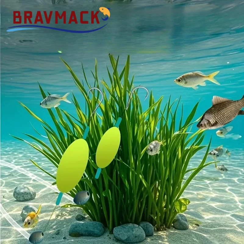 BRAVMACK Anzuelo Doble Inverso para Carpa – Aparejo de Pesca