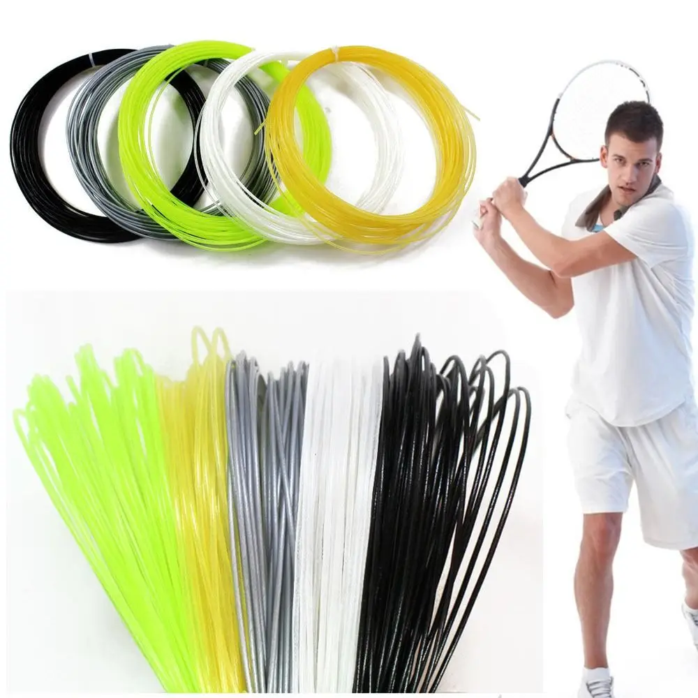 Cuerda de raqueta de tenis Multicolor, hilo de reparación de alta elasticidad, poliéster, nailon, alambre de titanio, suministros deportivos, 1,35mm, 12M - imagen 4