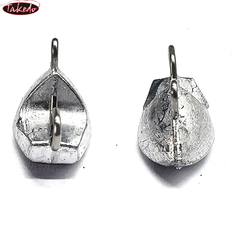 TAKEDO FD05 tipo barco 7g 10g 14g 20g peso de pesca de Metal con anzuelo de gusano tiro de gota accesorios de pesca plomo para pesca - imagen 5