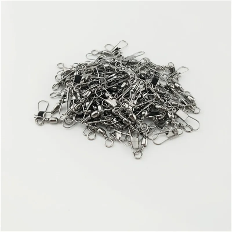 60 unids/caja pesca giratoria enclavamiento SnapTackles invierno Metal señuelo pez carpa conector mosquetones de cobre accesorios de engranaje herramientas - imagen 3