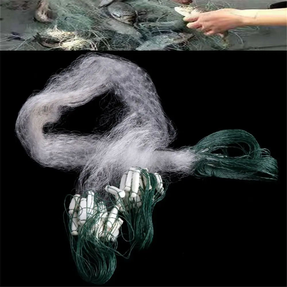 Trampa de malla para exteriores, monofilamento de una sola capa de fibra química portátil duradera, malla flotante para pescado, red de pesca - imagen 3