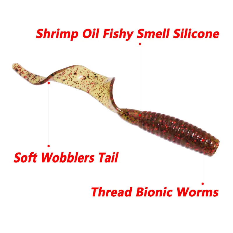 10 Uds. Señuelo suave con olor a pescado y camarones 5,5 cm 2g gusanos de silicona Jig Wobblers agregar sal cebo Artificial para aparejos de pesca de trucha lubina - imagen 5