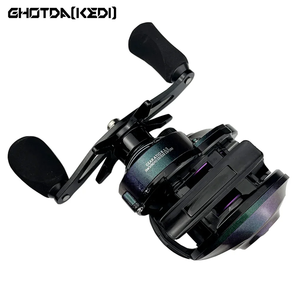 Carrete De Pesca GHOTDA Baitcasting 18 + 1BB rodamiento De bolas arrastre máximo 8kg relación De engranaje: 8,1: 1 carrete De Pesca con mosca señuelo Carretilha De Pesca - imagen 3