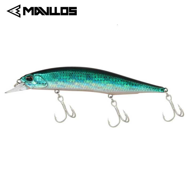 MAVLLOS-señuelo de pesca de pececillo flotante, anzuelos triples de 3 piezas, 13,5 cm, 17g, 3D, ojos realistas - imagen 5