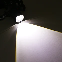 Faro LED frontal recargable USB impermeable para pesca nocturna