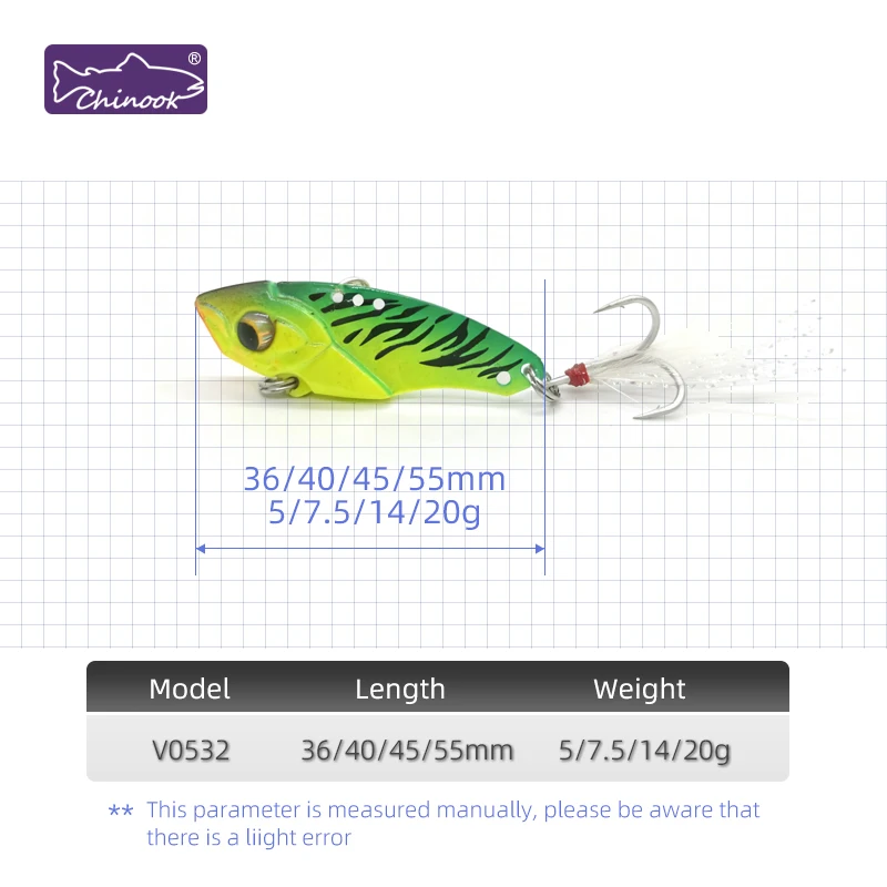 Chinook 1 Uds Spinnerbait Metal Vibe cebo Jig con hoja que se hunde y anzuelo triple para pesca en el mar señuelo peso 14g/20g - imagen 2