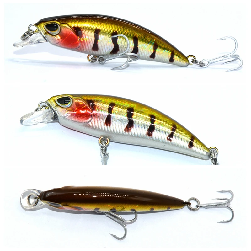 TAKEDO 5CM 4G Minnow Bait Pesca en el mar Señuelo hundido cebo duro con 12 #   Anzuelos triples Wobbers Crank Baits para trucha bajo - imagen 4