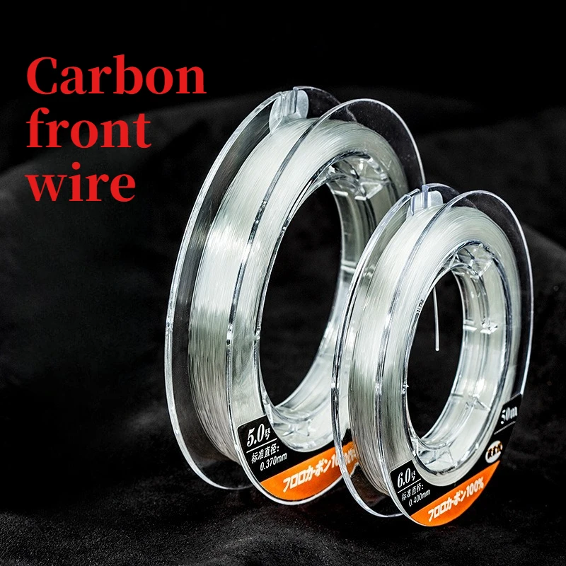 Línea de Pesca de fluorocarbono 99%, línea de fibra de carbono importada japonesa de 50M, línea de hundimiento de monofilamento de 1-25kg, Pesca en el mar