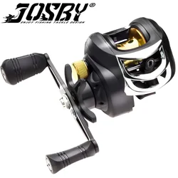 Carrete de Pesca Baitcasting Serie Ak 200, arrastre máximo de 8KG, rueda de alta velocidad 7,2: 1, carpa de agua salada, Metal, carrete de plástico de alta resistencia