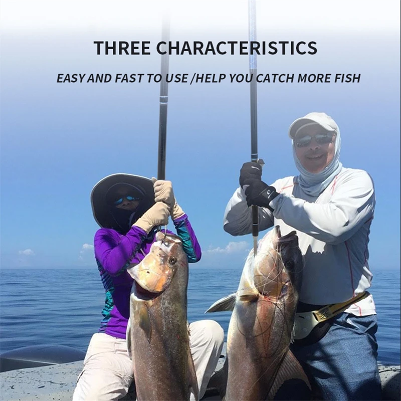 Gorro de pesca para peces grandes Longitud Total 6 "3 4" 3 anzuelo para plantilla Fácil de usar y operar anzuelo de pesca telescópico - imagen 4