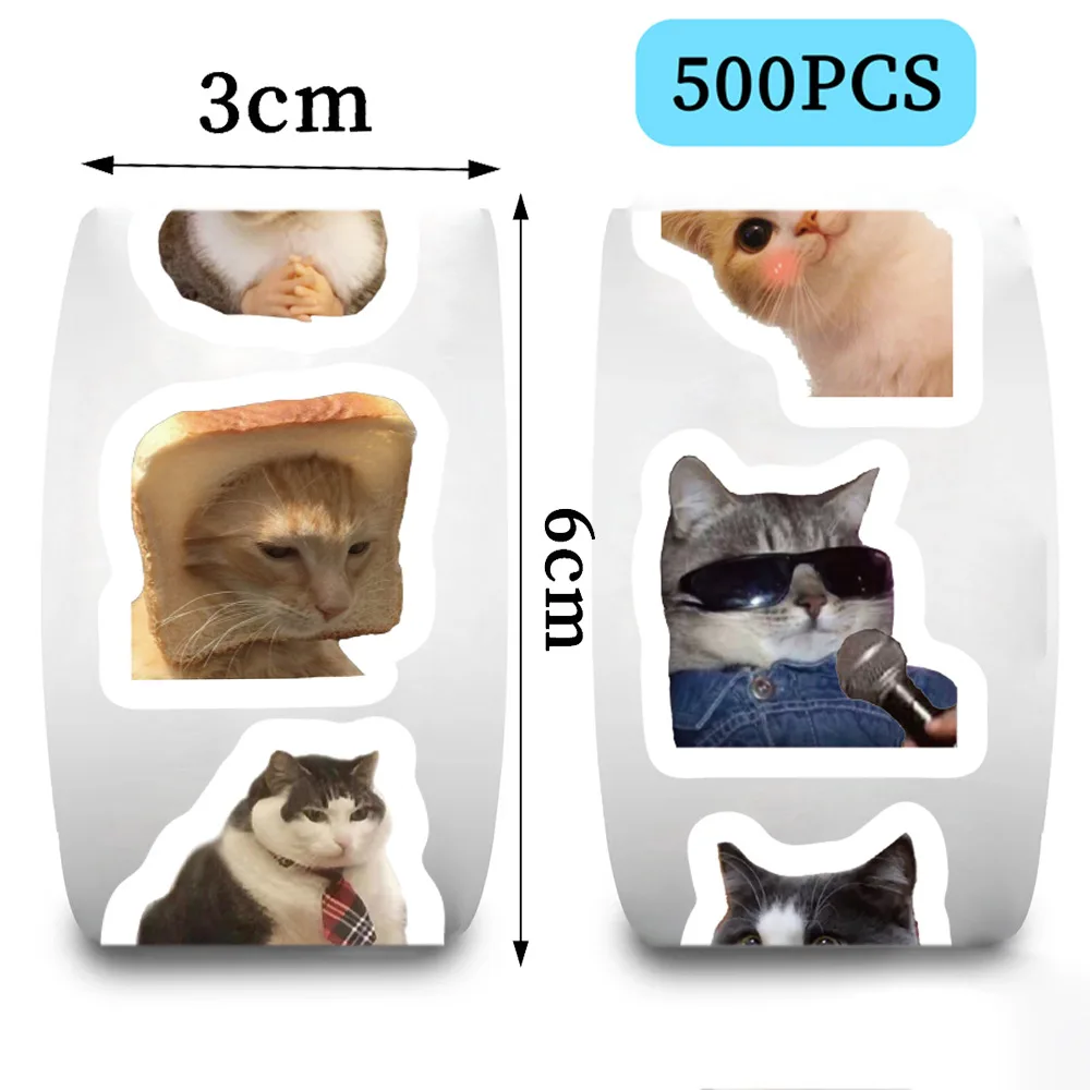 Pegatinas de gatos divertidos aplicadas en diferentes superficies