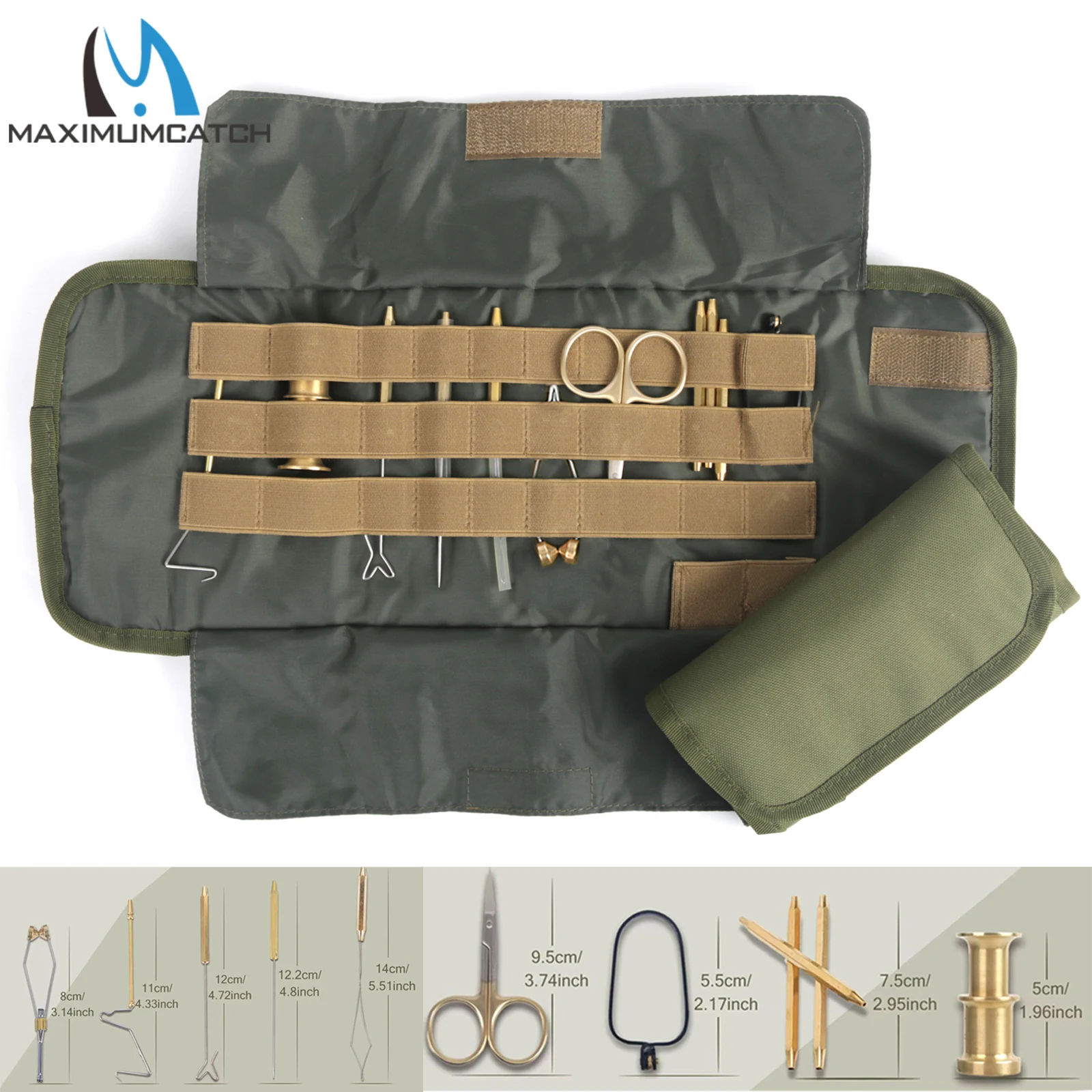 Kit de atar moscas Maximumcatch – Herramientas de latón con bolsa