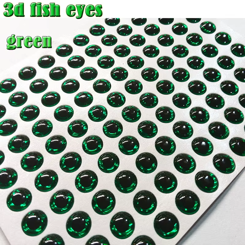Ojos 3D para señuelos - 5 colores: azul, verde, plata, rojo, oro - imagen 2