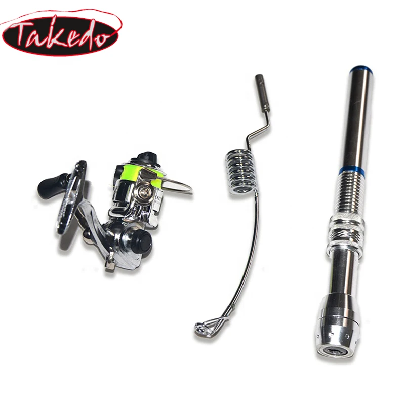 TAKEDO IZ-XM gran oferta Matel Mini caña de pescar en hielo ultrapequeña juego de cañas de pescar de invierno equipo de pesca en hielo