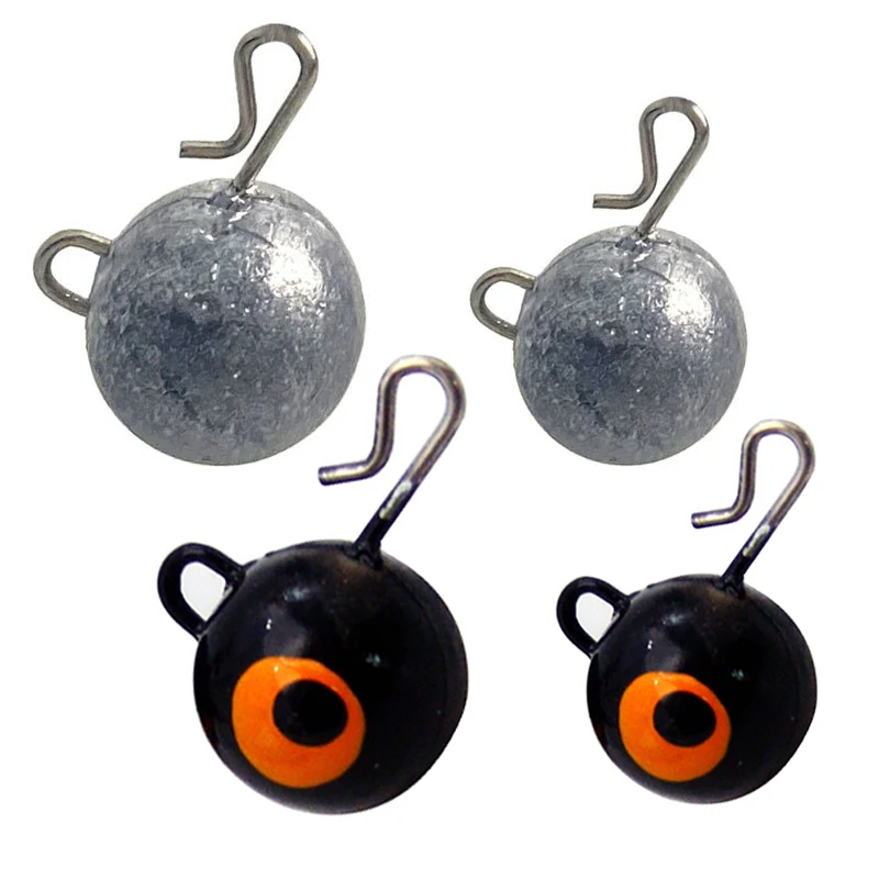 Plomo de peso de pesca, bola redonda, cabezal de anzuelo, configuración rápida de pesas de pesca para anzuelos, accesorios de aparejos, 5 uds. - imagen 4