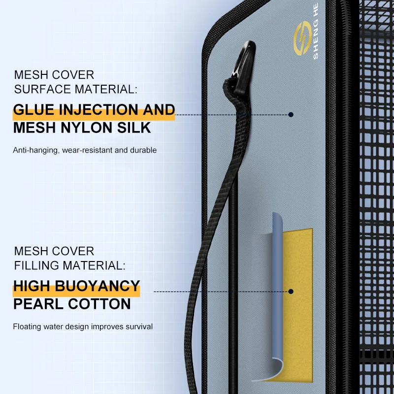 Red protectora plegable para peces, cubo EVA de Metal multifunción, caja de pesca gruesa, estuche para peces vivos, equipo de aparejos de pesca al aire libre XA132, 2023 - imagen 2
