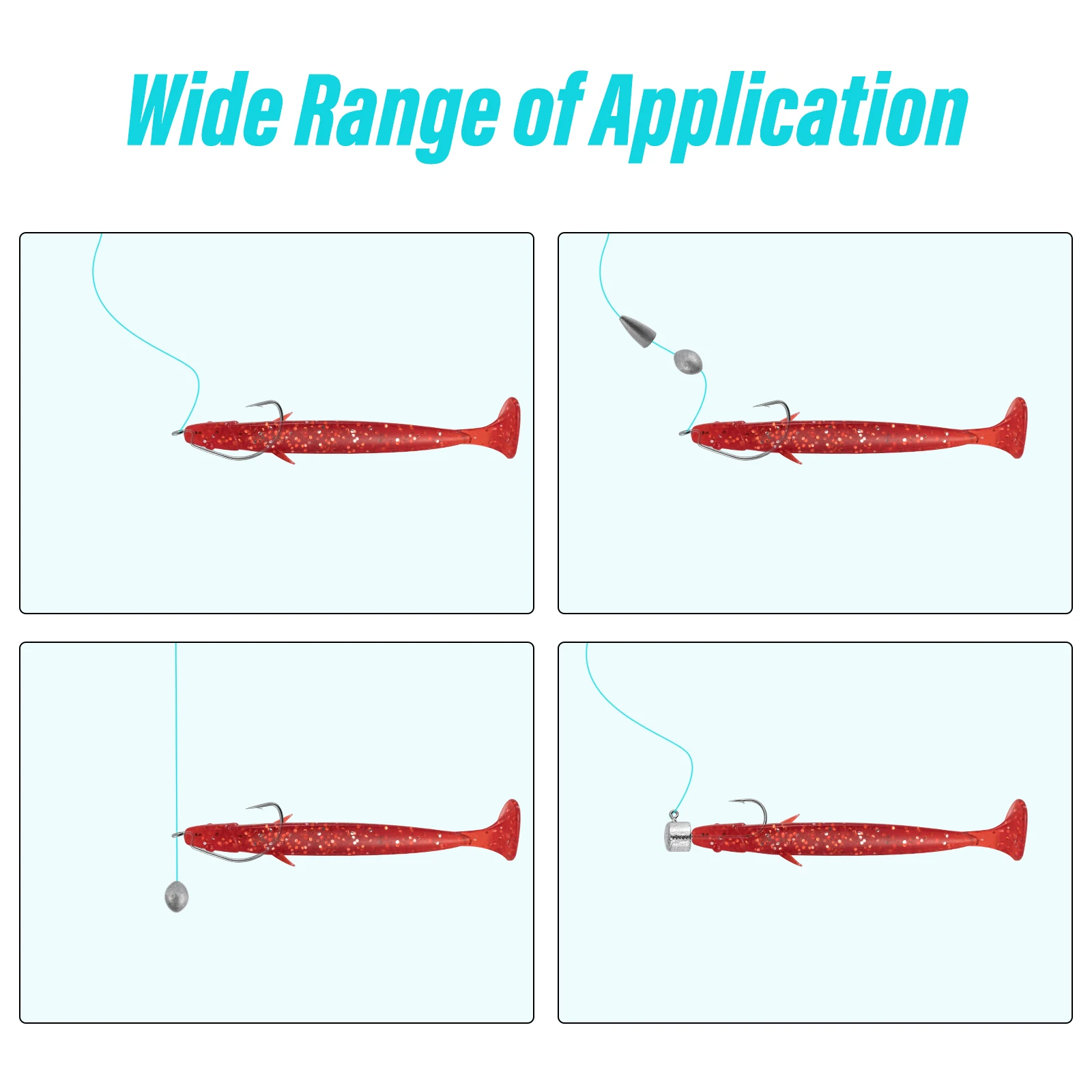 Señuelo de plástico suave para pesca, cebo de gusano de silicona, Swimbaits Glow, Texas Rig, Drop Shot Rig, Crappie Bass, trucha, sábalo, Pike, 10g, 8 piezas - imagen 3