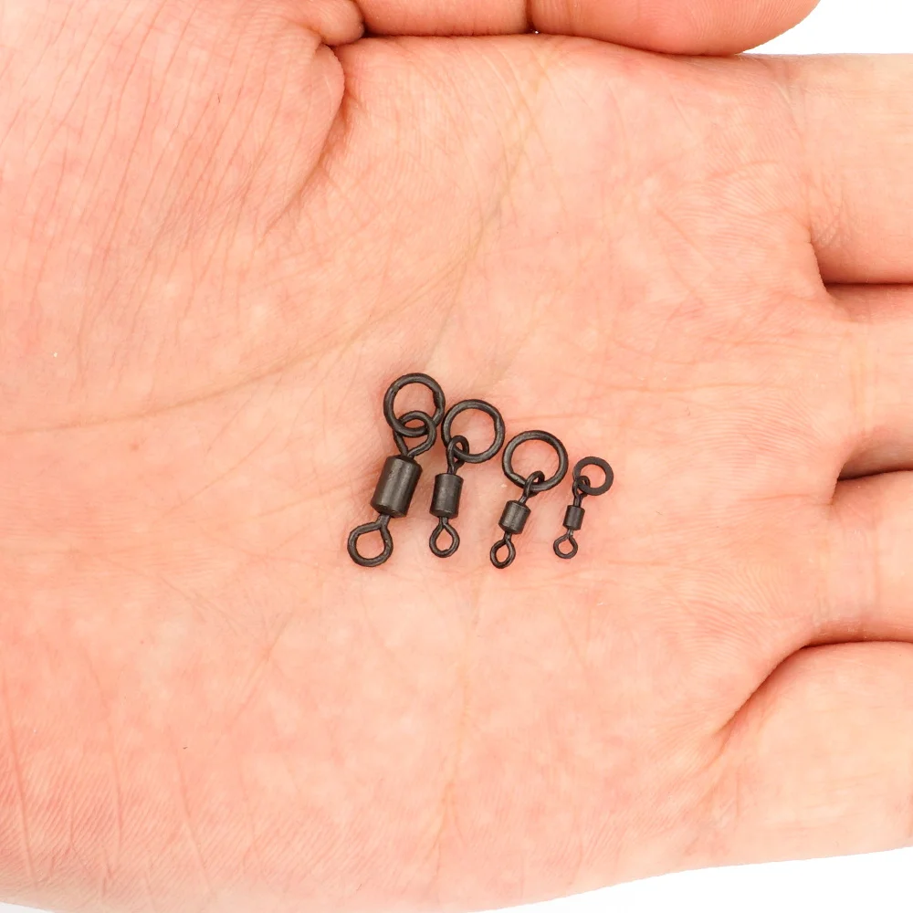 Hirisi 20 piezas pesca cambio rápido anillo sólido giratorios rodamiento de bolas Terminal de pesca aparejos para accesorios de carpa AE044 - imagen 2