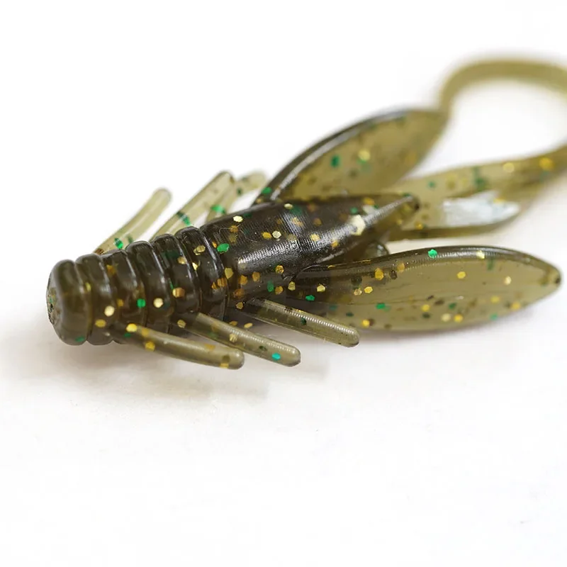 OUTKIT 10 Uds Jig Wobblers cebo suave de silicona gusano langosta Señuelos de pesca 45mm camarones hundimiento giratorio Twintails pesca en el mar - imagen 3