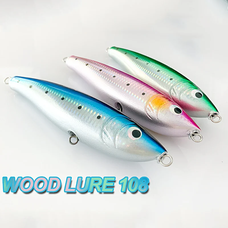 OBSESSION WD108 70g18cm Popper Trolling de madera gran juego superficie de superficie de superficie Popping lápiz cebo de pesca de carpa de agua salada de aguas profundas - imagen 5