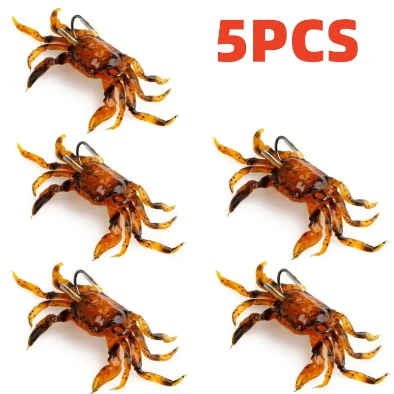 ALASICKA 5-10 Uds 8/10CM señuelo de cangrejo simulación 3D cebo de cangrejo cebo Artificial cebo suave lubina Wrasse Cod anzuelo de pesca de mar herramienta de aparejos - imagen 3