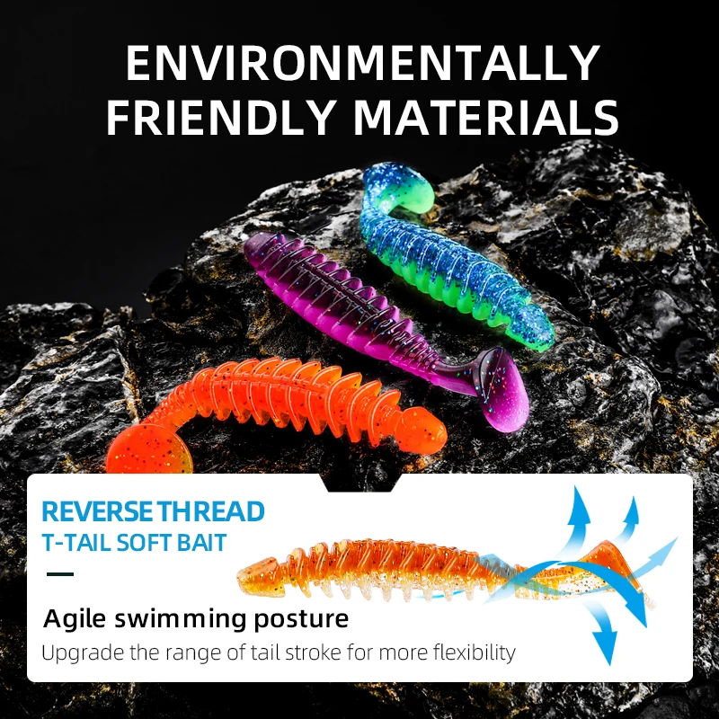 BEARKING, recién llegado, 50mm, 60mm, cebo suave, señuelo de pesca Artificial de silicona, gusano, sábalo, pez necesario, aparejos de lubina de agua salada - imagen 5