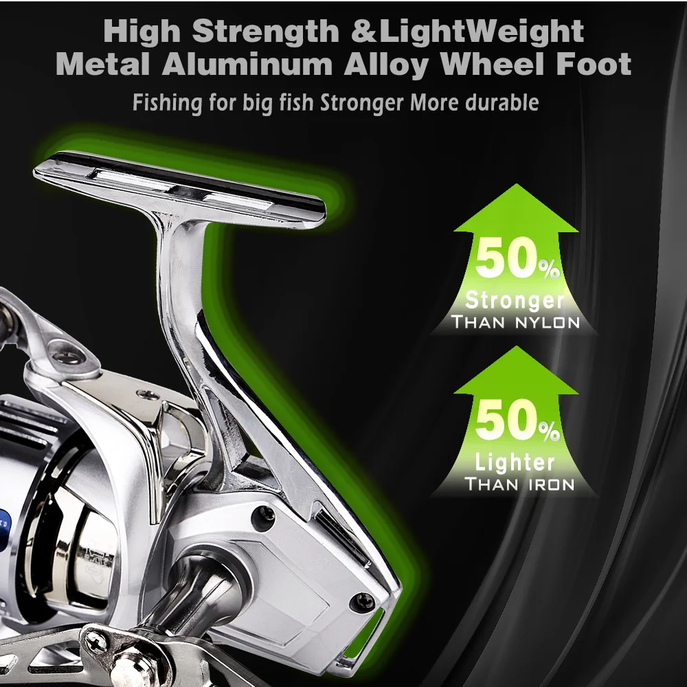 Diseños a prueba de agua carrete de pesca giratorio Seawat rodamientos de acero inoxidable antioxidante todo balancín de Metal/taza de línea/pie rueda 5,2: 1 - imagen 3