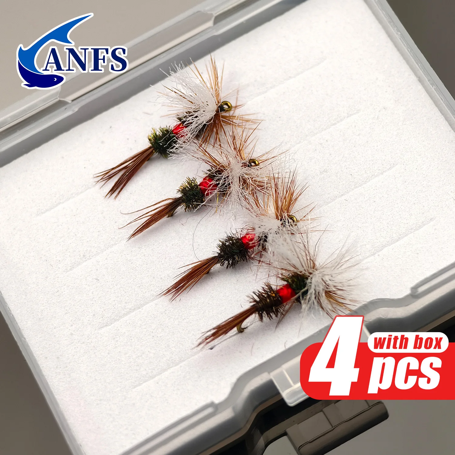 ANFS Royal Wulff Moscas Secas para Trucha con Estuche - imagen 2