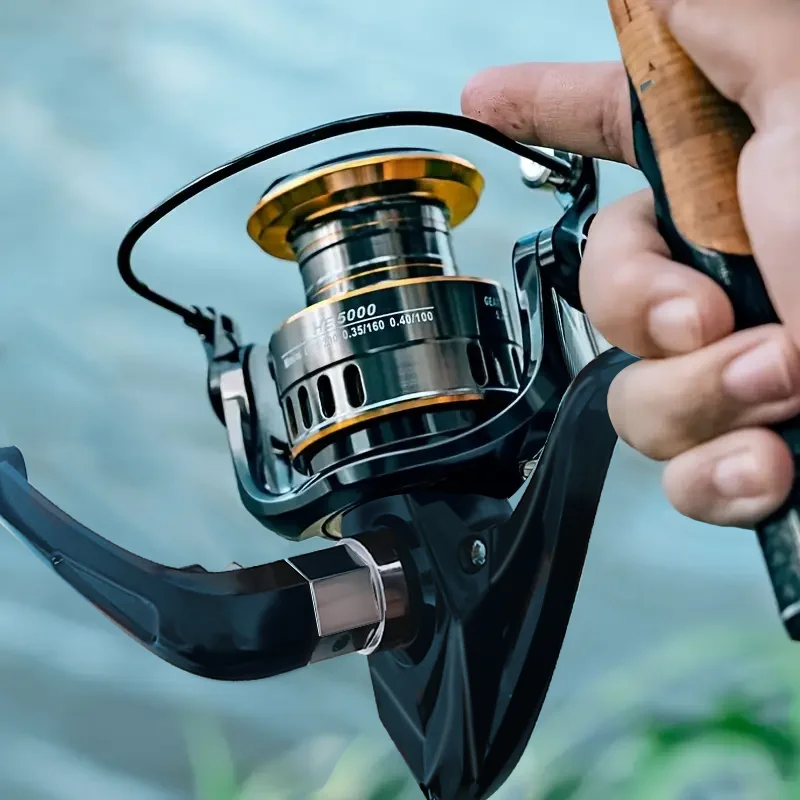 Carrete de pesca Rooblinos HE, carrete totalmente de Metal con agarre para agua salada y agua dulce, adecuado para cualquier especie de pescado, carrete giratorio - imagen 3