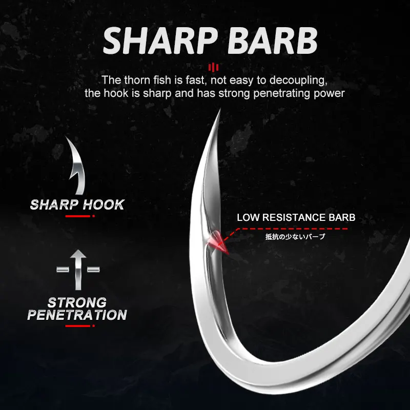 OBSESSION HK002/3 10 Uds anzuelos de anzuelo de asistente doble 1/0 2/0 3/0 4/0 5/0 SJ41 anzuelo de pesca de mar de asistencia de plantilla lenta de acero inoxidable - imagen 5