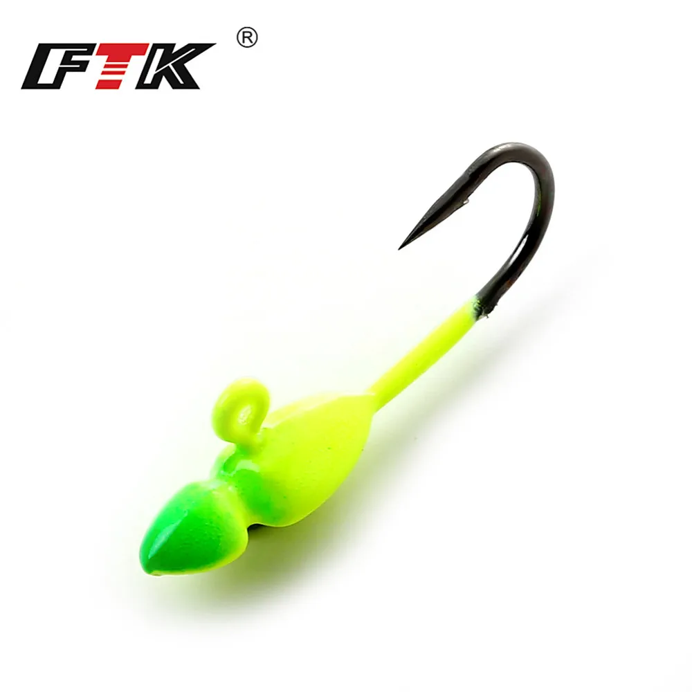 FTK-anzuelo de pesca en hielo de 5 piezas, 1g, 1,2g, 1,7g, cabeza de plantilla volteada, cebo realista, aparejos de pesca de carpa para invierno, accesorios de pesca - imagen 3
