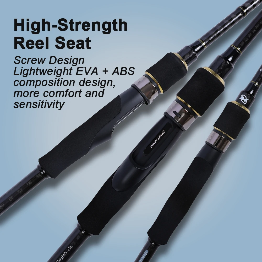 Caña de pescar MIFINE LIGHTNING STORM Power L, caña giratoria de 5-25g, punta hueca, acción rápida, pesca en roca ligera, agua salada y dulce - imagen 4