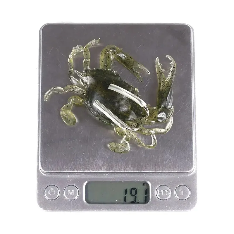 Señuelos de Pesca de cangrejo biónico, 8cm, 19g, simulación de cangrejo, cebo suave de silicona con anzuelo afilado, aparejos de Pesca artificiales de agua dulce - imagen 3