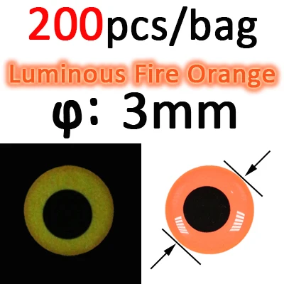 200pcs 3mmFireOrange