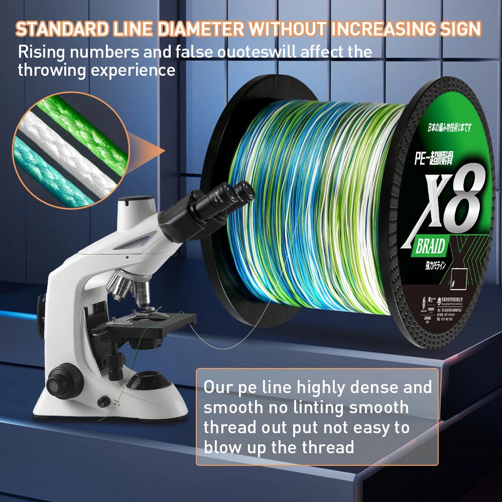 Líneas de pesca de PE de 8 hebras, 500m, 1000m, 3000M, línea multifilamento suave súper fuerte japonesa para pesca de carpa, alambre trenzado de agua salada - imagen 2