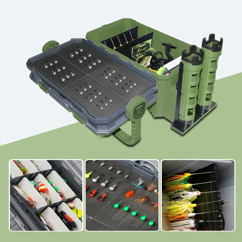 ILURE-caja de almacenamiento de plástico multifuncional de gran capacidad, accesorios de pesca de mar, Carpa, Trucha, percha - imagen 5