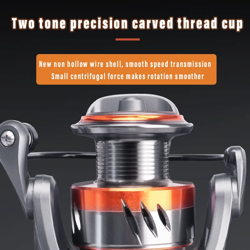 Carrete de pesca giratorio DEUKIO 3 + 1BB arrastre máximo 12kg carrete de pesca de mar de carpa marco de Metal carrete de pesca de alta velocidad suave y resistente - imagen 3