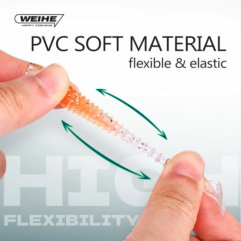 Señuelo suave con cola en T, cebo suave para insectos de pvc, Luya, 6,5 cm/7,5 cm, 6 uds. - imagen 3