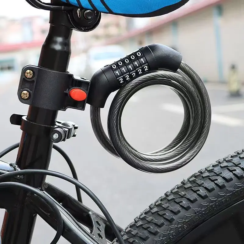 Contraseña de bloqueo de bicicleta antirrobo, accesorio de bloqueo de cadena de bicicleta eléctrica portátil para bicicleta de montaña y carretera, accesorios de ciclismo - imagen 3