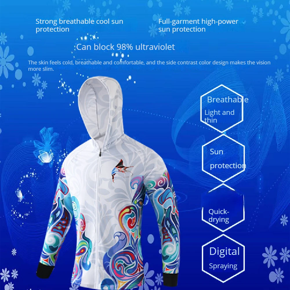 Camisa con capucha para hombre, ropa de pesca, abrigos de Wader, ropa de mar, Jersey deportivo de secado rápido, novedad de 2023 - imagen 2