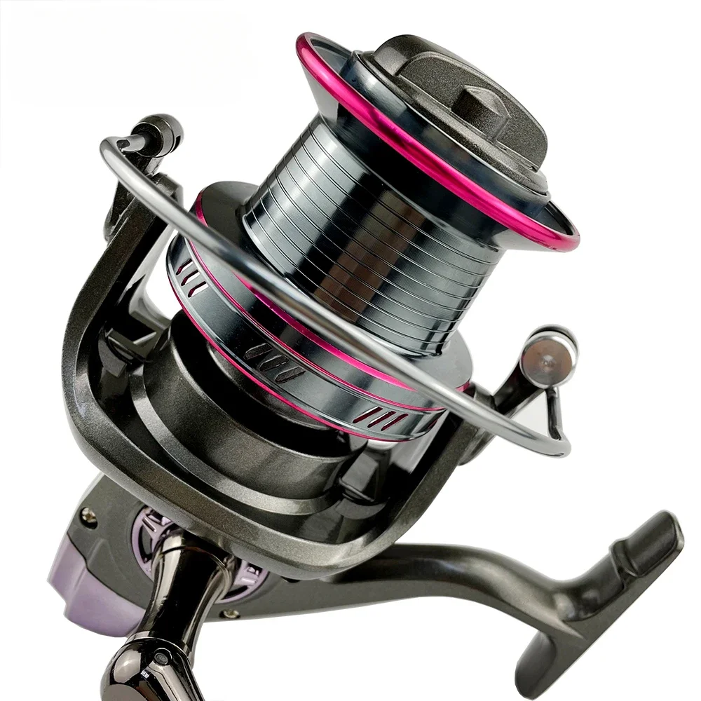 Carrete de pesca giratorio, accesorio ultraligero de arrastre máximo de 30kg, para Surfcasting, Jigging de agua salada con Kit de sedal, 9000, 10000, 12000 - imagen 5