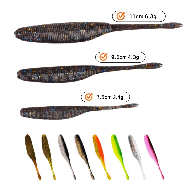 Swolfy 7,5 cm 9,5 cm 11,5 cm cebo Artificial de Pesca señuelo de Pesca suave Pesca en hielo Leurre Souple cebos de silicona agregar sal - imagen 2