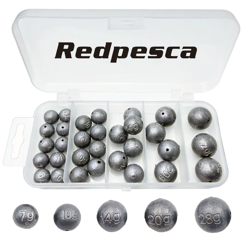 Plomos redondos para pesca — kit de aparejos con caja organizadora