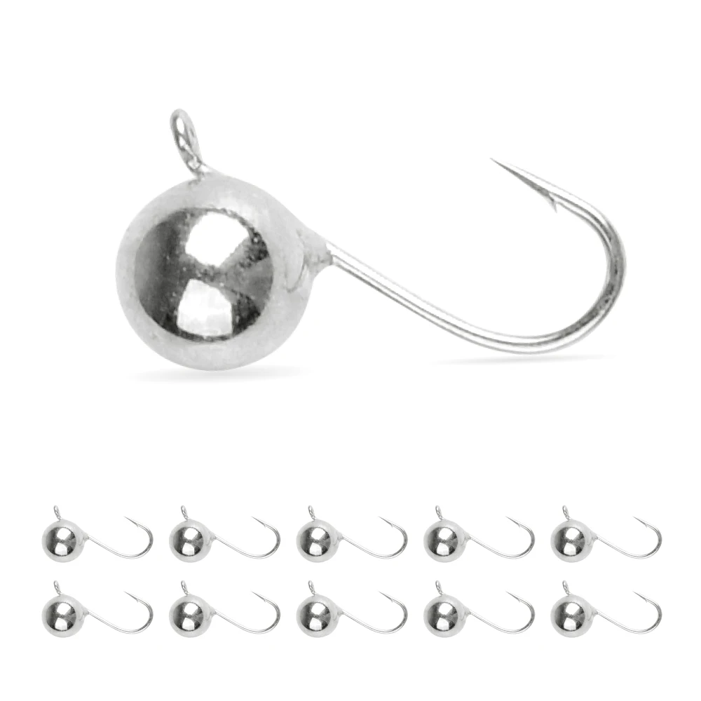 Elite TG 3 ~ 5 uds cabeza de anzuelo de bola de pesca en hielo, pesca de invierno 2,5mm ~ 8mm perca de agua profunda tipo pez Bluegill señuelo suave anzuelo Hayabusa